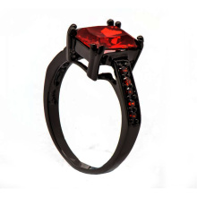 Fashionable o-ring Red Black Copper Jewelry red coral ring designs For Men